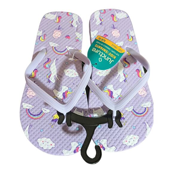 Kids Sandals Size L 2/3 Purple Unicorn - Picture 1 of 3